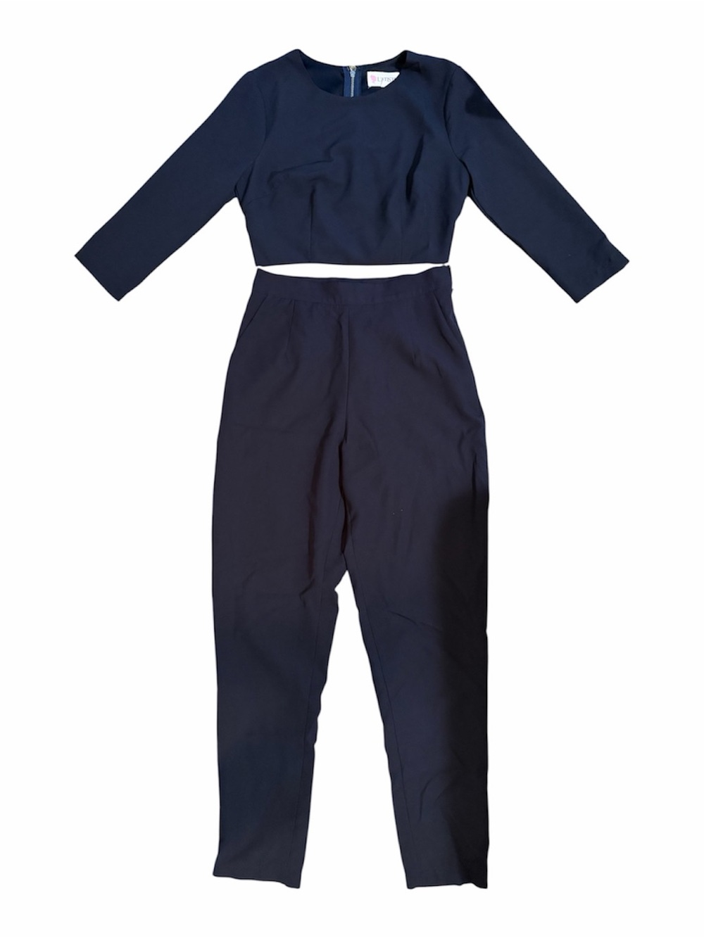 L'ATISTE Navy Two-Piece Crop Top & High-Waist Pants Set